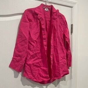 Small Pink Linen button up cover up shirt! Linen from BETTER TAN